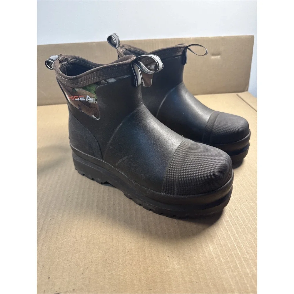 HISEA Men Ankle Chelsea Rain Boots Waterproof Insulated Non-Slip Mud Work Size 7